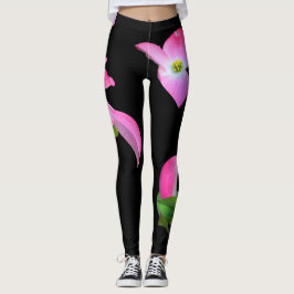 Rosa Dogwood Blommigt Print Leggings
