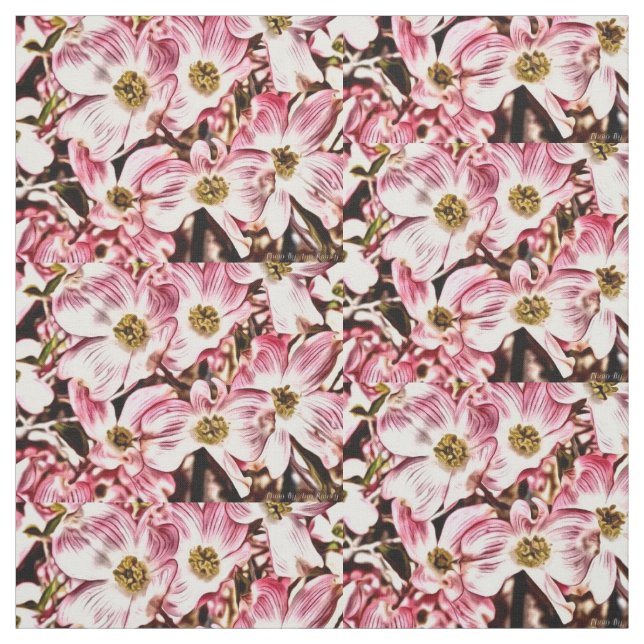 Rosa Dogwood Fabric Tyg (Provkarta)