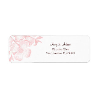 Rosa Dogwood Flower Address Label Returadress Etikett