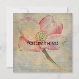Rosa Dogwood Flower Baby Shower Inbjudningar