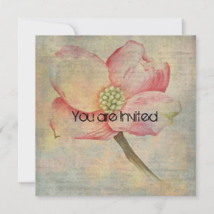 Rosa Dogwood Flower Baby Shower Inbjudningar