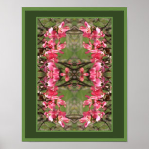 Rosa Dogwood Flower Blommars Painting Abstrakt Poster