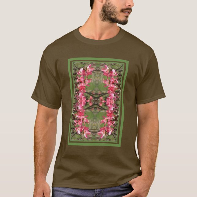Rosa Dogwood Flower Blommars Painting Abstrakt T Shirt (Framsida)