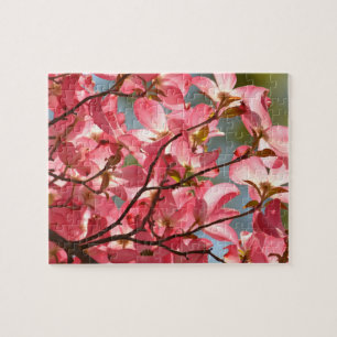 Rosa Dogwood Flowers Pussel