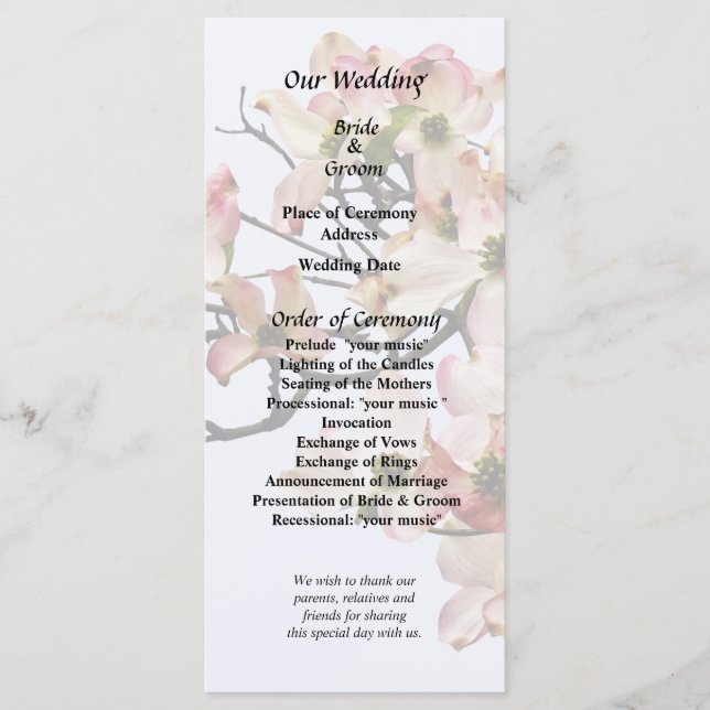 Rosa Dogwood-gren Program (Framsida)