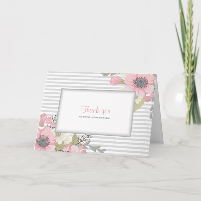 Rosa Dogwood Photo Foled Tackto You Cards Kort (Framsida)