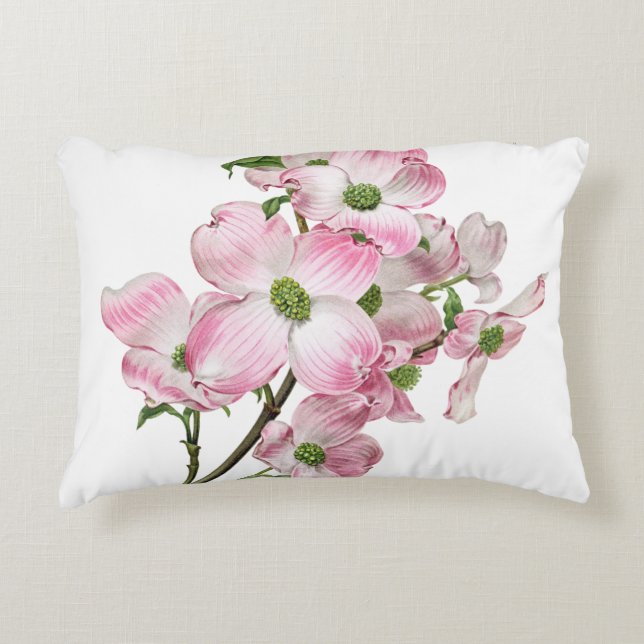 Rosa Dogwood Vintage Accent Pillow Prydnadskudde (Framsidan)