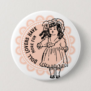 Rosa Doily Antique Doll Älskare har mer Roligt Knapp