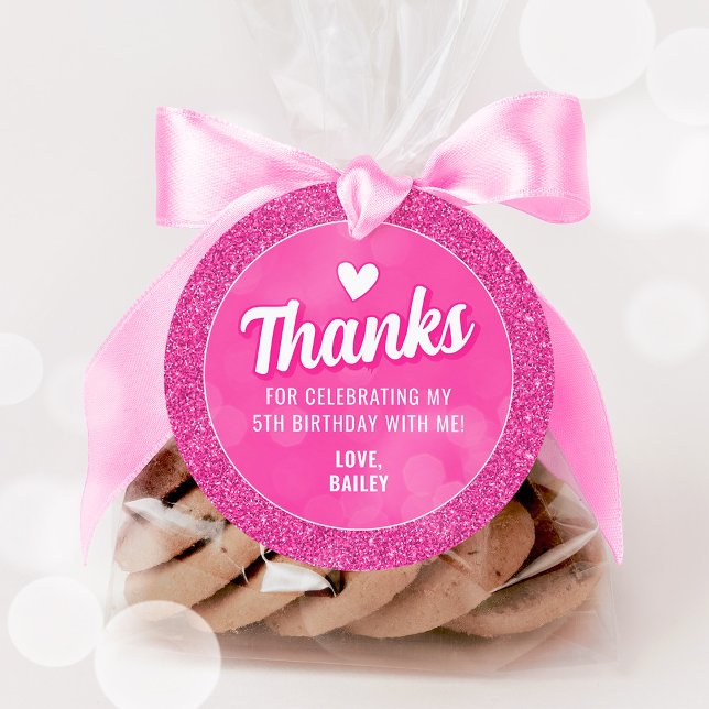 Rosa Doll Birthday Gift Märkres Gåvor Etiketter (Pink Doll Birthday Gift Tag)