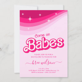 Rosa Doll Finare och Fabulous Bachelorette Party Inbjudningar