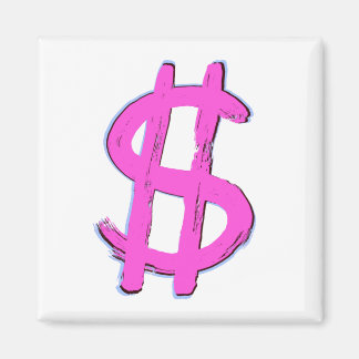 Rosa dollartecken magnet