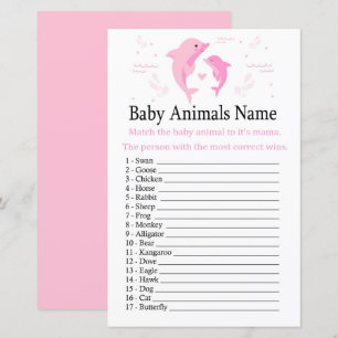 Rosa Dolphin Baby djur Namn Game