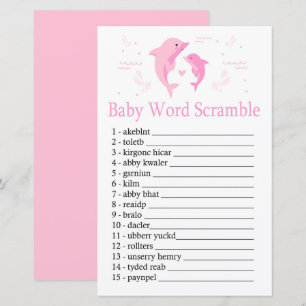 Rosa Dolphin Baby ord scramble-spel
