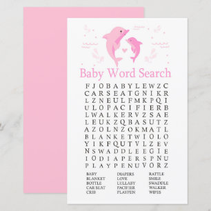 Rosa Dolphin Baby Shower Ord Search Game