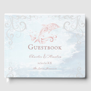 Rosa Dolphin Bröllop Guestbook Gästböcker