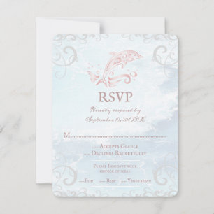 Rosa Dolphin Bröllop OSA Card Kort