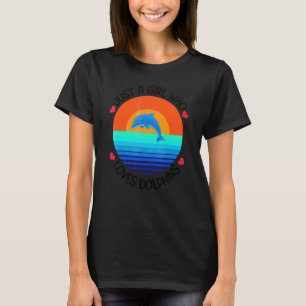Rosa Dolphin Just a Girl som Kärlek Dolphins Youth T Shirt