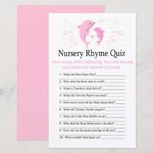 Rosa Dolphin Nursery Rhyme Quiz babyduschspel