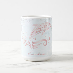 Rosa Dolphin Personlig Coffee Mugg