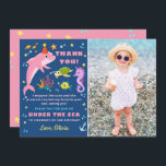 Rosa Dolphin under Sea Girl Birthday Photo Tack Kort<br><div class="desc">Rosa Dolphin under Sea Girl Birthday Photo Tackto You Card</div>