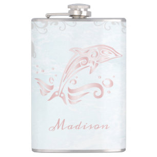 Rosa Dolphin Vinyl Wrapped Flask Fickplunta