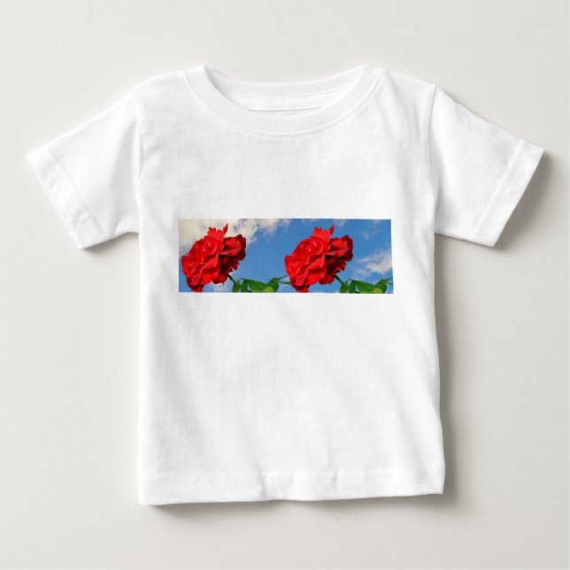 Rosa Don Juan med blå himmel T Shirt (Framsida)