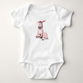 Rosa Donkey Funny Baby Bodykostym T-shirt