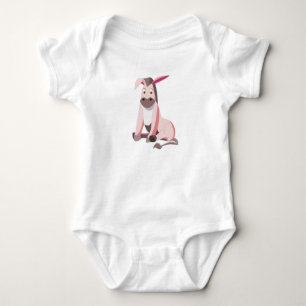 Rosa Donkey Funny Baby Bodykostym T-shirt