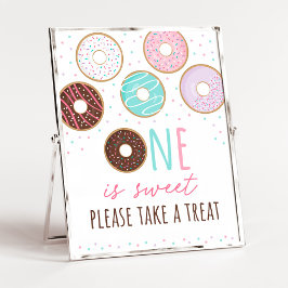 Rosa Donut 1 är svensk födelsedagstraktecken Poster