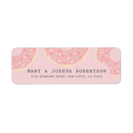 Rosa Donut-adressetikett Returadress Etikett