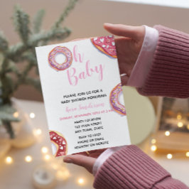 Rosa Donut Baby Shower-inbjudan Inbjudningar
