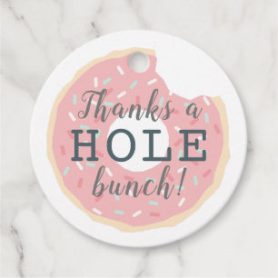 Rosa Donut Baby Shower Tack Gåvor Etiketter