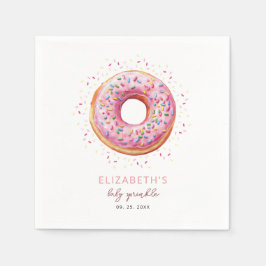 Rosa Donut Baby Sprinkle Pappersservett