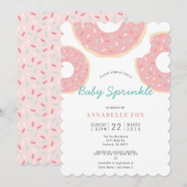 Rosa Donut Baby Sprinkle Shower Inbjudningar