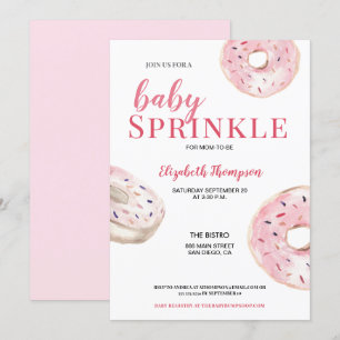 Rosa Donut Baby Sprinkles Babydusch Inbjudningar