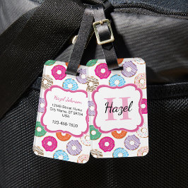 Rosa Donut Bagage Tag Bagagebricka