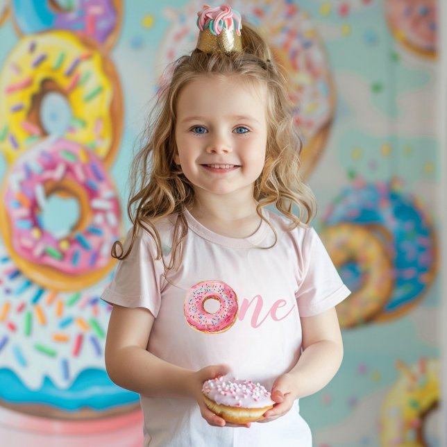 Rosa Donut Birthday T Shirt (Skapare uppladdad)