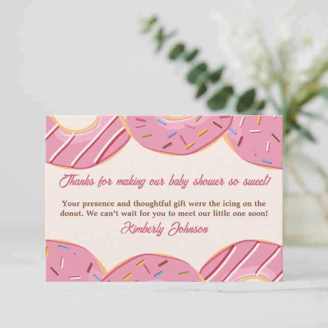 Rosa Donut Delight  Tack Kort (Stående Fram)