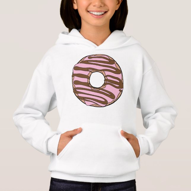 Rosa Donut, Doughnut, Chocolat, Icing, Frosting T Shirt (Framsida)