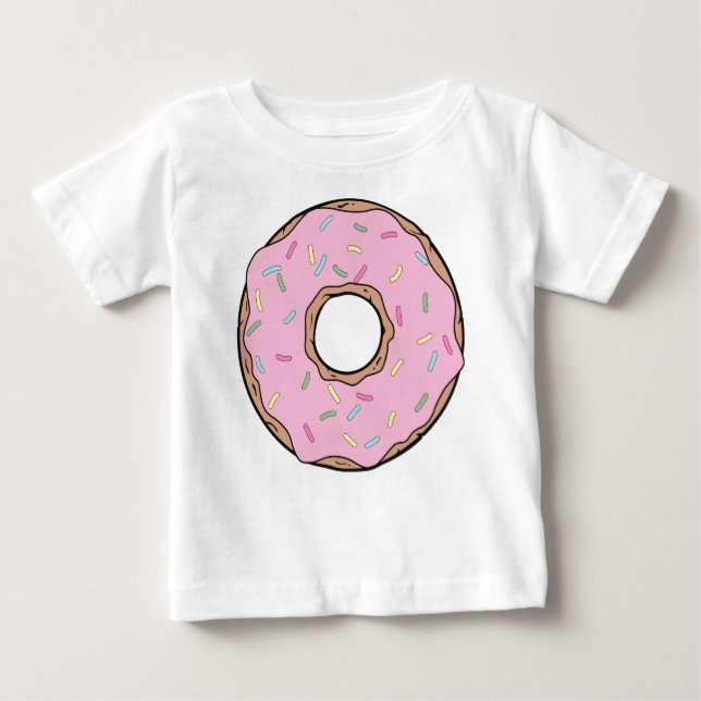 Rosa Donut, Doughnut, Frosting, Icing, Sprinkles T Shirt (Framsida)