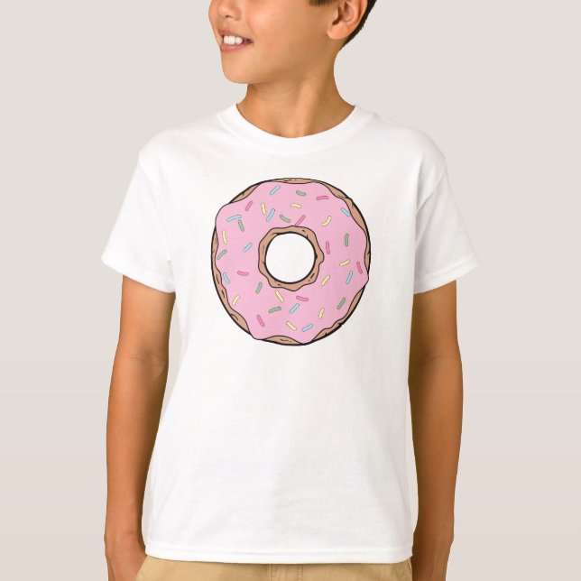 Rosa Donut, Doughnut, Frosting, Icing, Sprinkles T Shirt (Framsida)