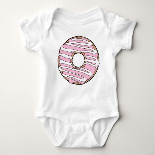 Rosa Donut, Doughnut, Glaze, Icing, Frosting T Shirt (Framsida)