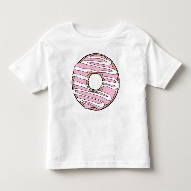 Rosa Donut, Doughnut, Glaze, Icing, Frosting T Shirt (Framsida)