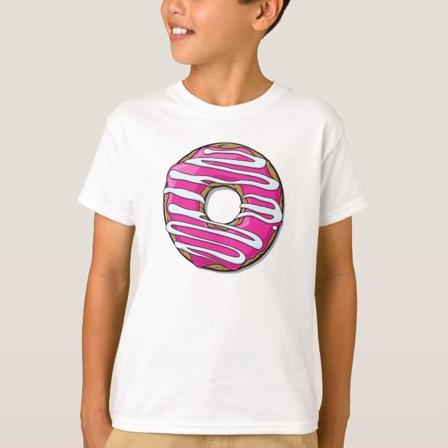 Rosa Donut, Doughnut, Icing, Frosting, Glaze T Shirt (Framsida)