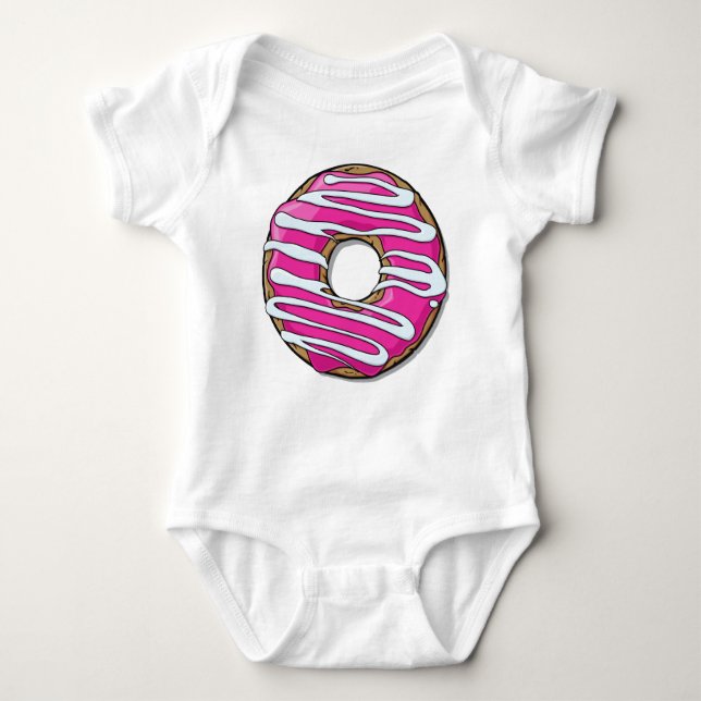 Rosa Donut, Doughnut, Icing, Frosting, Glaze T Shirt (Framsida)