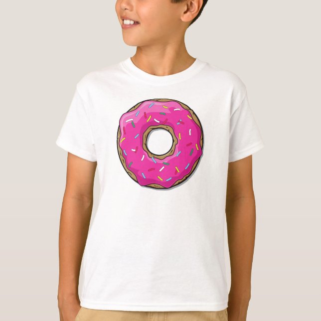Rosa Donut, Doughnut, Icing, Sprinkles, Frosting T Shirt (Framsida)