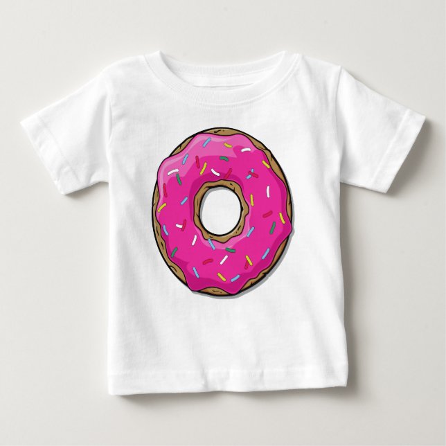 Rosa Donut, Doughnut, Icing, Sprinkles, Frosting T Shirt (Framsida)
