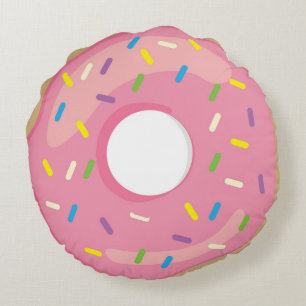 Rosa Donut Doughnut Rund Kudde