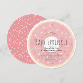 Rosa Donut Drive by Baby Sprinkle Shower Circle Inbjudningar