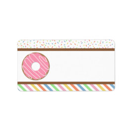 Rosa Donut Födelsedagsfest Adressetikett